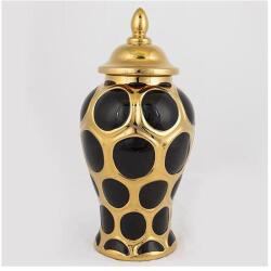 Eurolamp Kerámia váza 33, 8x16 cm arany/fekete EU0493 (EU0493)