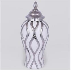 Eurolamp Kerámia tégely 35x18, 5 cm ezüst/fehér 752-20346 (EU0523)