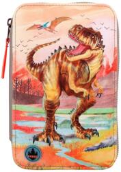 Depesche Penar cu trei compartimente echipat, Depesche, Dino World, Khaki Brown Penar