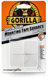 Gorilla Glue Gorilla Mounting Clear Tape Squares Kristálytiszta Kétoldalas Ragasztószalag 2, 5cm-es négyzetek 24db/csomag (GOR-3044110)