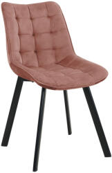 AKORD Furniture Factory AKORD SJ. 28 Púderrózsaszín Velúr Étkezőszék Steppelt Kárpitozással (AKO-CSJ-28-PP)