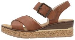 RIEKER Sandale dama, Rieker, 63795-22-Maro, casual, piele ecologica, cu platforma, maro (Marime: 39)