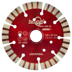 Flexmann For Cut Gyémánttárcsa PRO 125x3, 0x12x9x22, 2mm turbo Piros szegmentált (Pro-125-12)