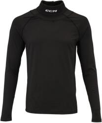 CCM Neck Guard Top LS Black Junior Kompressziós póló XL