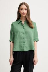 Benetton len ing galléros, barna, regular - zöld XS - answear - 17 990 Ft