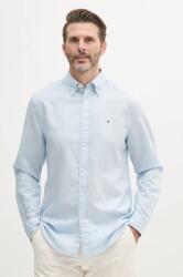 Tommy Hilfiger lenvászon ing férfi, legombolt galléros, regular, MW0MW40702 - kék M