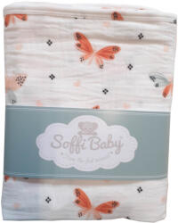 Soffi Baby takaró muszlin dupla pillangós 70x90cm - babymax