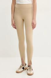 BOSS legging bézs, női, sima, 50540834 - bézs L - answear - 56 990 Ft