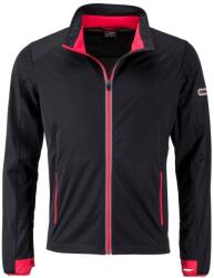 James & Nicholson (Daiber) Férfi sportos softshell kabát JN1126 - Fekete / világospiros | 3XL (1-JN1126-1745834)