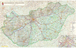  Magyarország közlekedése falitérkép 116x73cm Magyarország autós térkép fóliázott papírposzter 2025