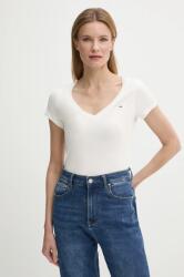 Tommy Jeans pamut póló női, fehér, DW0DW20458 - fehér XXS