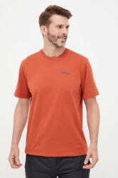 Jack Wolfskin pamut póló Essential piros, sima, 1808382 - piros S