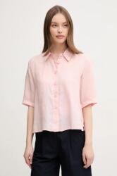 Benetton len ing galléros, barna, regular - rózsaszín L - answear - 15 990 Ft
