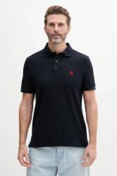 Tommy Hilfiger pamut póló sötétkék, férfi, nyomott mintás, MW0MW33167 - sötétkék XL