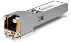 Ubiquiti UACC-CM-RJ45-MG SFP+ to RJ45 adapter, 1/2.5/5/10 GbE is a RJ45 transceiver that can be inserted into an SFP port in order to connect a copper Ethernet cable (UACC-CM-RJ45-MG)
