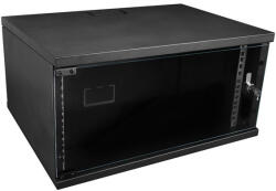 S-Link Rackszekrény - 4U 19" fali kivitel (190x530x400mm, Flatpack, fekete) (34385)