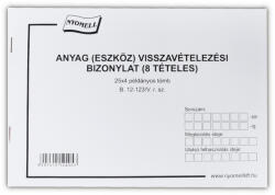 Bluering Készlet visszavételezési bizonylat 8 tételes 25x4 lapos tömb A/5 fekvő B. 12-123/V Bluering - iroszer24