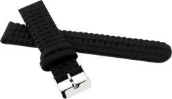 JVD Curea de silicon pentru copii, 16 mm, neagră, cu model, cataramă argintie
