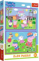 Trefl - Puzzle 2x24 Peppa on the Playground - 1 - 39 piese