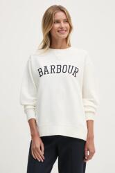 Barbour pamut melegítőfelső fehér, női, nyomott mintás, LOL0591 - fehér 40