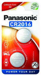 Panasonic CR2016 3V lítium gombelem 2db/csomag (CR-2016EL/2B) - securezone