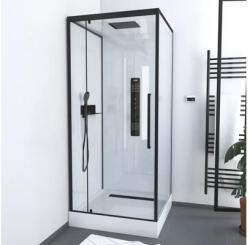 Aurlane Cabină de duș completă Aurlane Urban 2 90x90x215 cm, sticlă securizată transparentă, profil negru (CAB247)