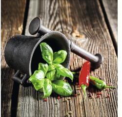 Pure Living Tablou sticlă Pure Living Green Basil In Bowl II 20x20 cm (GLA1386D)