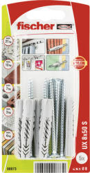 Fischer Befestigungssysteme Dibluri plastic cu șurub Fischer UX 8x50 mm, pachet 5 bucăți (90873)