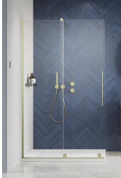Radaway Ușă pentru duș Walk In Radaway Furo Brushed Gold dreapta, 60x200 cm, sticlă securizată transparentă, profil auriu (10106638-99-01R)