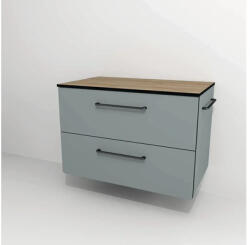 Devo Dulap bază lavoar baie suspendat Devo Sonus 2.0 77x52 cm MDF verde/stejar bardolino 1 sertar cu închidere lentă 1 poliță (SO2-SU1S77x52F72K51)