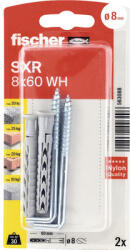Fischer Befestigungssysteme Dibluri plastic cu cârlig Fischer SXR 8x60 mm, pachet 2 bucăți (563088)