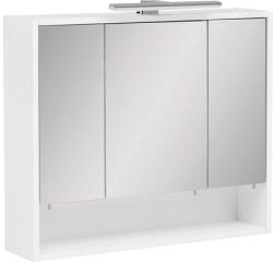 Möbelpartner Dulap baie cu oglindă Kimi 70x65 cm PAL alb 3 uşi iluminare LED (141731)
