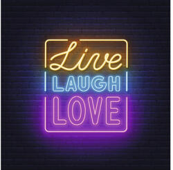 Pure Living Tablou sticlă Pure Living Neon Live 30x30 cm (GLA2551A)