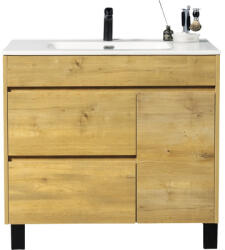 Differnz Set mobilier baie pe pardoseală Differnz Sofi 80 cm MDF stejar (36.105.10)