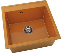 FAT Chiuvetă bucătărie marmură compozită 1 cuvă FAT Avangard 225 51x51 cm fără picurător Orange (225-16) Chiuveta