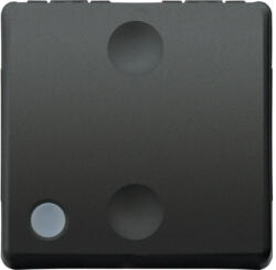 Gewiss Întrerupător cap-scară simplu Gewiss System, cu lumină, 2 module, negru (GW21589)