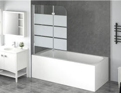 form&style Paravan cadă form&style CABIA 112x140 cm, 2 elemente, sticlă decor dungi, profil crom (K-036AN(HB))