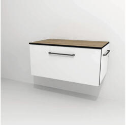 Devo Dulap bază lavoar baie suspendat Devo Sonus 2.0 77x36 cm MDF alb/stejar bardolino sertar cu închidere lentă (SO2-SU1S77x36F01K51)