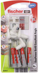 Fischer Befestigungssysteme Dibluri plastic cu cârlig Fischer DuoPower EasyHook 8x40 mm, 4 bucăți (557917)
