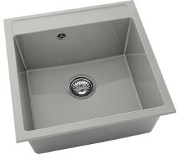 FAT Chiuvetă bucătărie marmură compozită 1 cuvă FAT Avangard 225 51x51 cm fără picurător Gri inox (225-13) Chiuveta