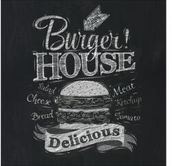 Pure Living Tablou sticlă Pure Living Burger House 30x30 cm (GLA1012A)
