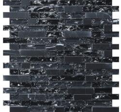 MIRAVA Mozaic de sticlă amestec piatră MIRAVA negru 29, 8x30, 5 cm (HBC003)