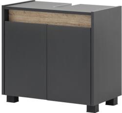 Möbelpartner Dulap bază lavoar baie pe pardoseală Cosmo WBU570 56, 9 cm PAL antracit perlat 2 uși (146318)