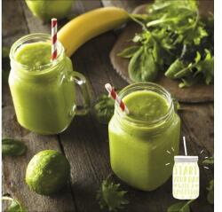 Pure Living Tablou sticlă Pure Living Green Smoothie 30x30 cm (GLA1394A)