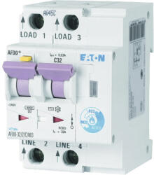 Eaton Întreruptor automat cu protecție diferențială & arc electric Eaton xPole AFDD 2P 32A 6kA/30mA, curbă C, tip AC (MO05459)