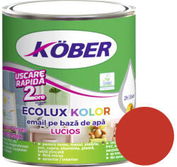KÖBER Email lucios pe bază de apă Ecolux Kolor Köber roșu RAL 3028 0, 6 l (V823028L-C0.6L)