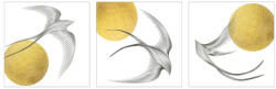 The Wall Set 3 tablouri canvas The Wall Swallow, 3x 25x25 cm (53568)