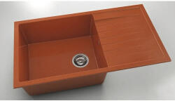 FAT Chiuvetă bucătărie marmură compozită 1 cuvă FAT Avangard 229 49x90 cm cu picurător Silver orange reversibilă (229-19) Chiuveta