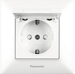 Panasonic Priză simplă cu împământare Panasonic Arkedia Slim, capac de protecție, alb, incl. ramă (P-SA.S.CAP)