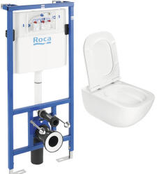 Roca Set vas WC cu rezervor, mecanism și capac Roca Alegra, margine de clătire deschisă, alb (A893104850)